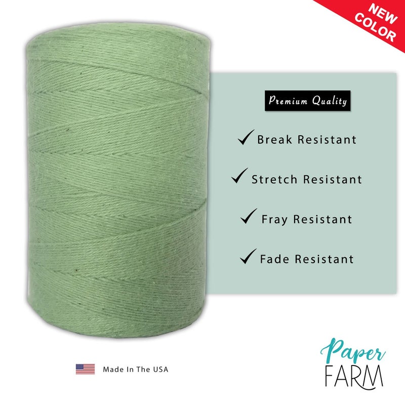 Paper Farm 100% Cotton Loom Warp Thread (Aqua Green), 8/4 Warp Yarn (800 Yards), Perfect for Weaving: Carpet, Tapestry, Rug, Blanket or Pattern - Warping Thread for Any Loom - Image 2